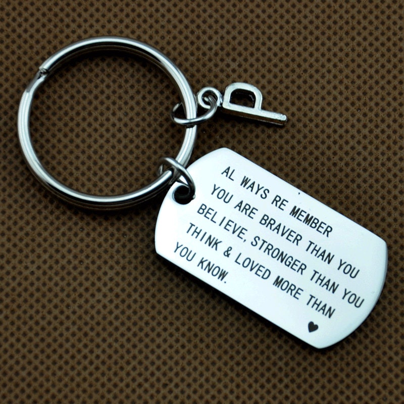 Inspirational Soccer Charm Keychain - 'Braver Than You Believe' Quote Jewelry Gift For Soccer Players - View #2