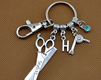 Scissors keychain, hairstylist jewelry, hairdresser jewelry, hairdresser gift, Hair stylist keyring, cosmetologist gift, beautician gift 955