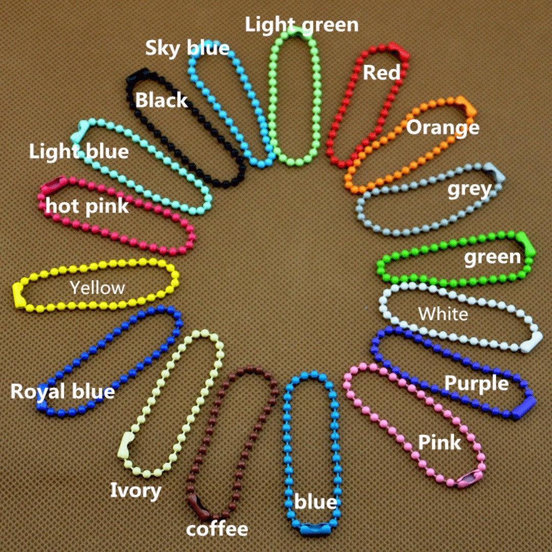Sign Ball Chain 25 Ball Chain With Connector Clasp Multicolor, Keychain Tags Ball Chain ...