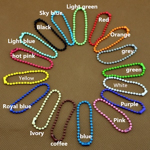 25 Kugelkette mit Verbinderverschluss Multicolor, Schlüsselanhänger Anhänger Kugelkette 12cm x 2,0mm So vielseitig einsetzbar für so viele Projekte