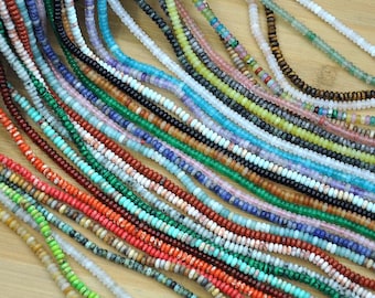 2 * 4 mm Edelstein Rondelle Perlen, Rondell Perlen, Spacer Perlen, süße Perlen, glatte Perlen, Regenbogen verschiedene Rondelle Perlen, lose Perlen, DIY Schmuck