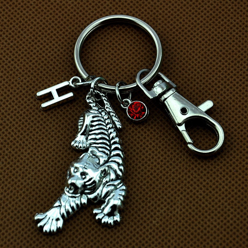 Tiger Keychain Animal Keychain Tiger Gift Tiger Themed Etsy