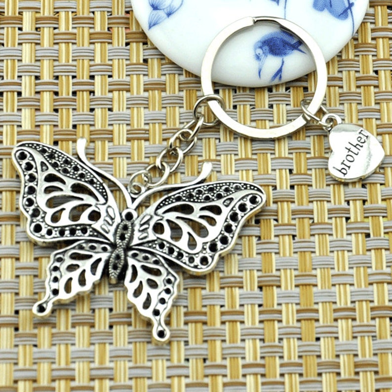 Filigree Butterfly Keychain Butterfly Key Ring Personalized Etsy