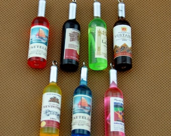 ワインボトルチャーム 樹脂ワインボトルペンダント ループイヤリング