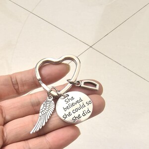 She believed she could so she did Keychain, Custom Keychain, Custom Key Ring, Graduation Keychain, Graduation Gift, Graduation Jewelry
