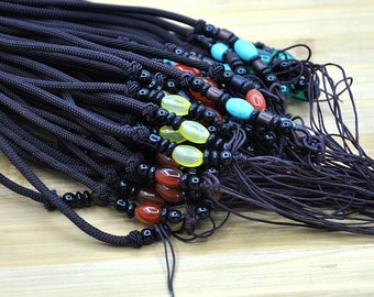 DIY Hand-woven Simple Pendant Lanyard Necklace Rope Thread Men And Women，Handmade High-End Pendant Necklace Cord, Hand-woven Chain Lanyard