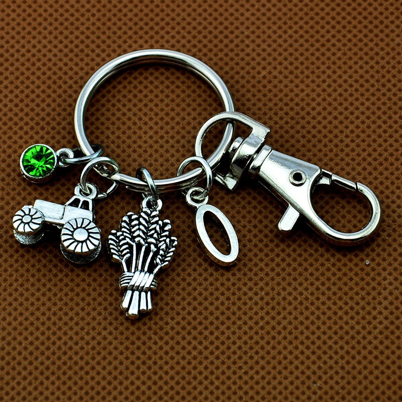 Porte-clé blé, breloque blé, porte-clé grain, petit porte-clé tracteur, petit porte-clé tracteur, porte-clé petit ami agriculteur agricole porte-clé b