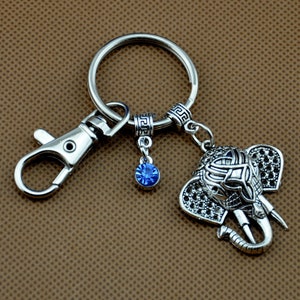 Elephant Keychain/ Elephant Key Chain/ Elephant Keyring/Hippie Elephant,Birthstone Keychain-1560
