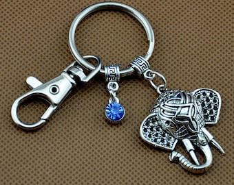 Elephant Keychain/ Elephant Key Chain/ Elephant Keyring/Hippie Elephant,Birthstone Keychain-1560