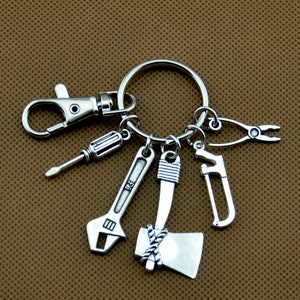 Tool charm keyring | personalised tools keyring | DIY | saw | builder gift | carpenter gift,Gifts for Dad, Tool Kit Keyring,