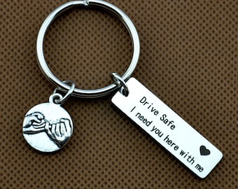 Drive Safe I Need You Here With Me Keyring, Love Heart Keychain. UK SELLER - Foto 8