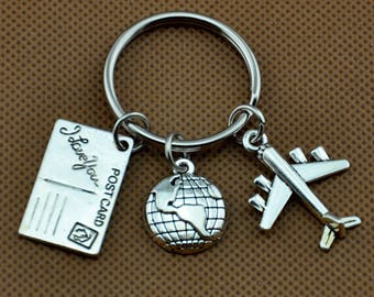 Porte-clés Avion Rose Et Breloque De Voyage Pour Sac à Bagages - France