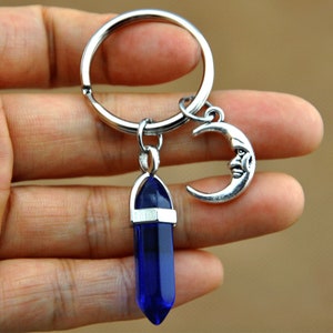 Crystal Keychain,sun and moon crystal keychain,friendship keychain,bff keychain,bridesmaid keychain,best friends keychain,Couples keychain