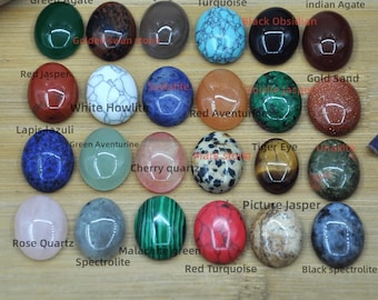 15 x 20 mm ovale natürliche Halbedelstein Cabochon Perlen, ovale Flatback Cabochon, polierte Cabochons für Schmuck, flache Rückseite Edelstein