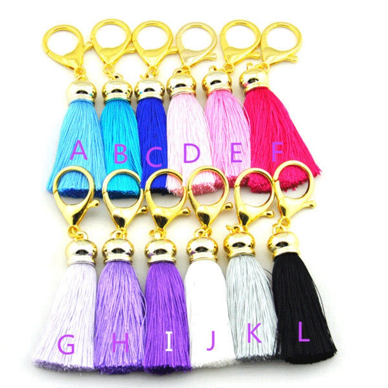 Silk Tassel Keychain Purse Charm Silk Tassel Keyring Gift Idea Etsy