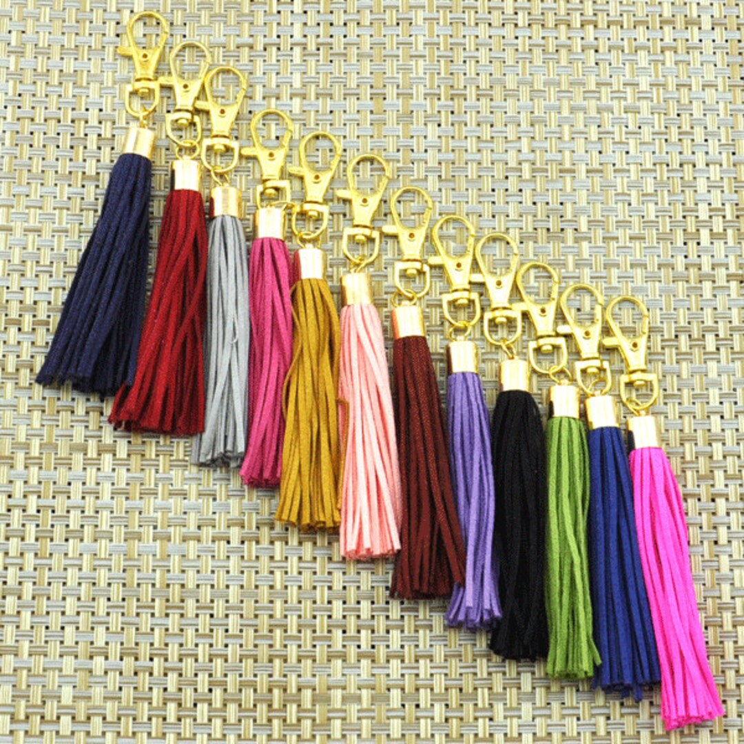 Suede Tasselleather Tassel Key Chain Tassel Key Chain Gold Etsy