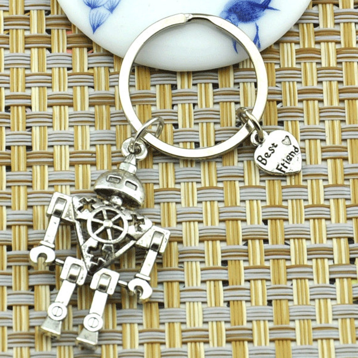 Personalized Robot Keychain Robot Key Ring Robot Charms Robot Etsy
