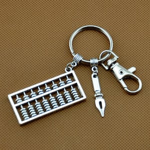 Abacus Keychain, Gift for accountant. Gift for bookkeeper.Teacher Keychain Accountant Keychain Accountant Gift Math Gift-Y779-1-b405