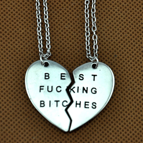 2 Best Fucking Bitches Necklace Set , Best Friend Gift ,Best Fucking Bitches Jewelry , Gift for Best Friend