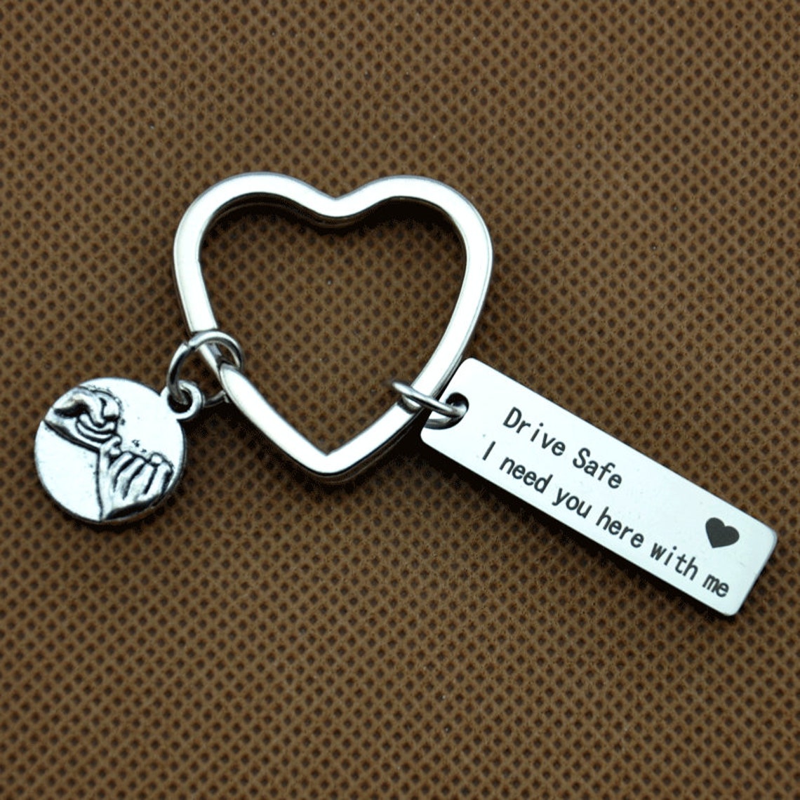Swear Key Rings Pinkie Swear Key Ring,drive Safe, I Need You Here With Me (with Heart ...