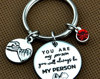 You Are My Person Key Ring, Pinkie swear Key Ring,Best Friend Keychain-Pinky Promise Key chain-Greys Anatomy -You're My person