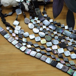 AAA Quality Black Mother of Pearl Beads，Natural Black Mother of Pearl Rectangle Beads，Quality Black Mother of Pearl for Jewelry Making