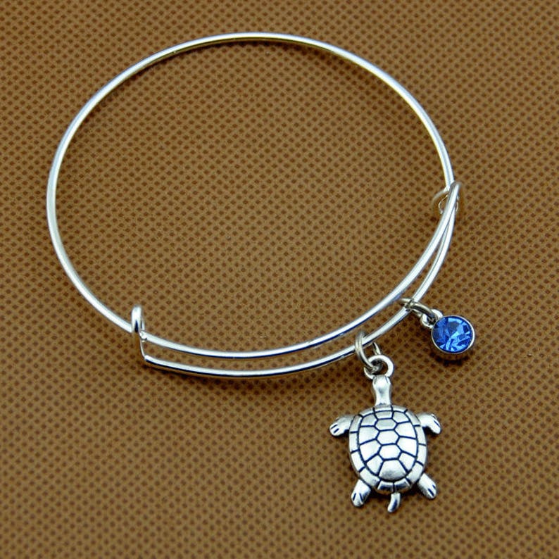 Turtle Bracelet Turtle Bangle Tortoise Charm Bracelet Sea Etsy