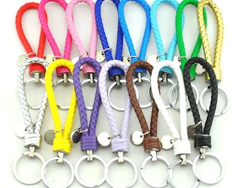Cute Handmade leather hand braided keychain key fob key chain ring holder classic fashion gift /coworker,best friend,sister,Cell Phone