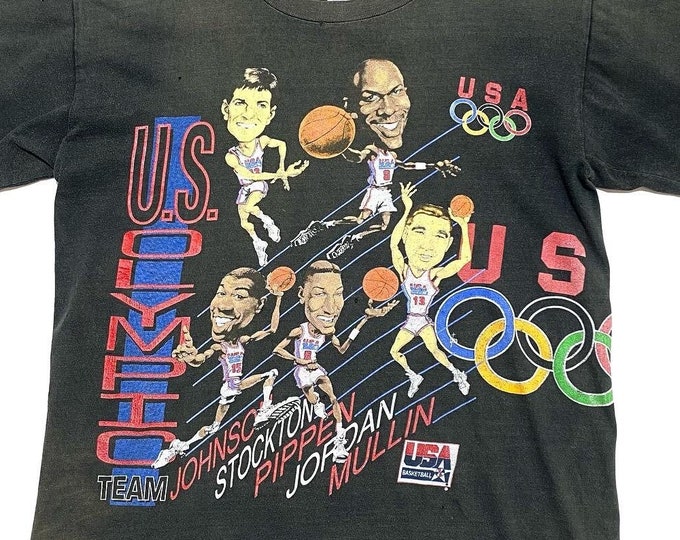 Vintage 1992 Original Dream Team USA Olympics Basketball T-Shirt Single Stitch XL