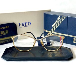 Vintage Fred Force 10 Cythere Glasses 22k Gold Full Set New Old Stock Made in France in 1989