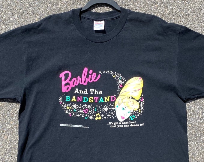 Vintage Barbie and the Bandstand T-Shirt Single Stitch Sleeves Hanes Heavyweight Size XL Made in 1995