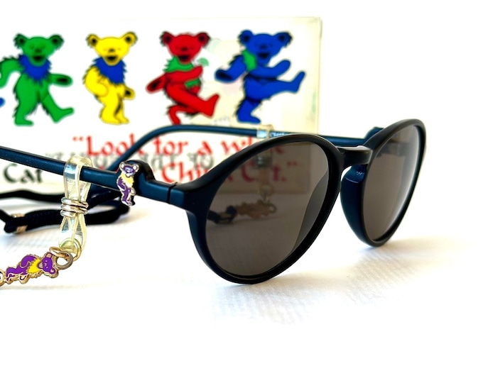 Vintage Grateful Dead China Cat Sunglasses Full Set including Dancing Bears Neckstrap New Old Stock Made in Hong Kong in 1991