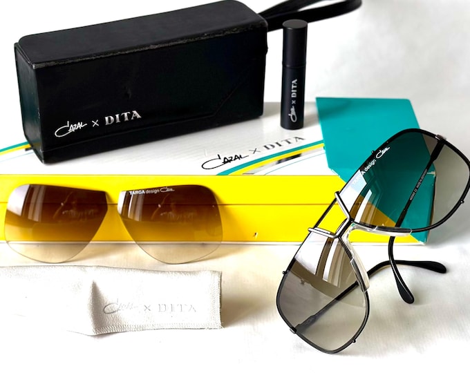 Vintage Cazal x DITA 902 C2 Sunglasses Full Set New Old Stock Made in Germany Y2K