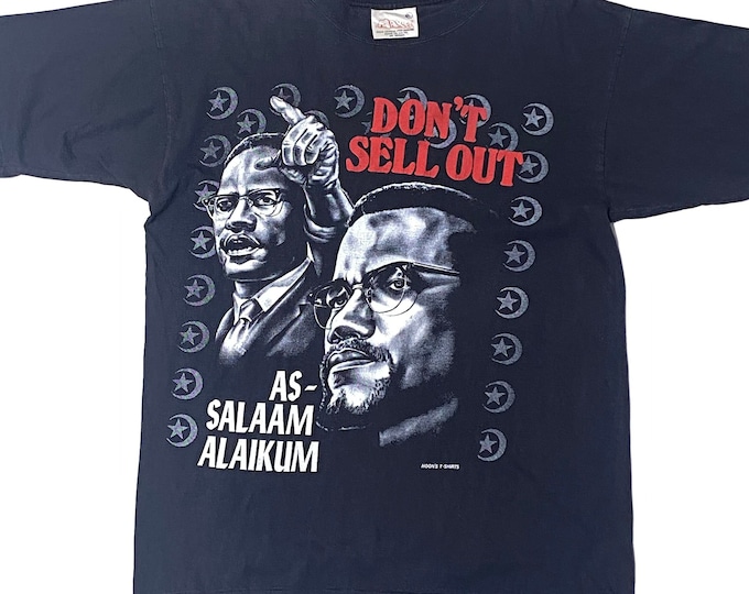 Vintage Malcolm X Don't Sell Out T-Shirt Single Stitch Size XL