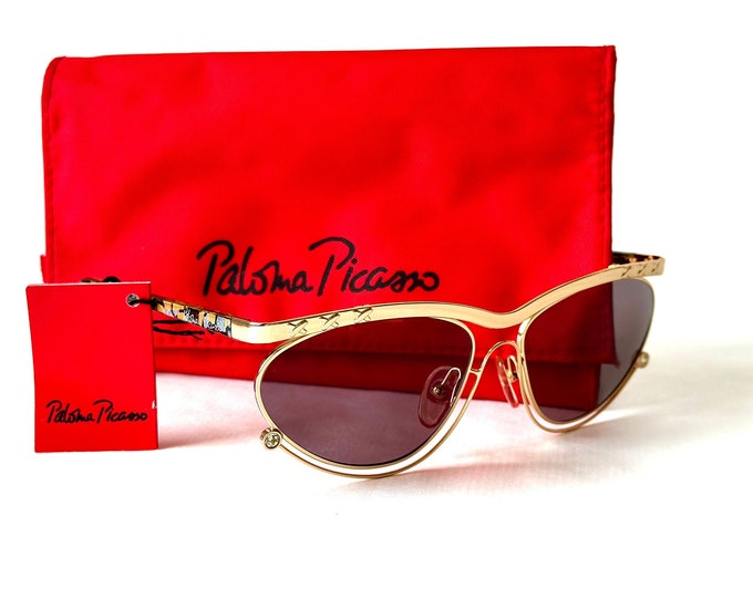 Vintage Paloma Picasso 3861 Sunglasses Including Picasso Pouch New Old Stock Made in Austria in the 1980s