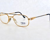 Fred Fregate 22Kt Gold Vintage Eyeglasses Including Fred Case New Old Stock Made in France