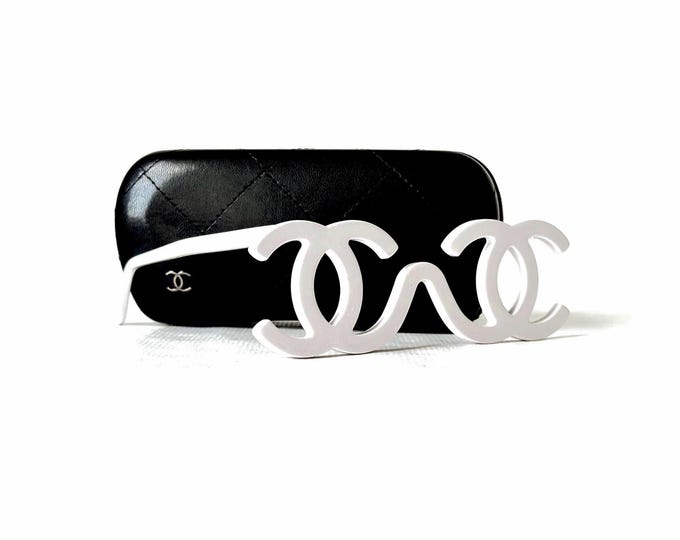 Vintage CHANEL Monogram Runway Sample Glasses New Old Stock Made in Italy Fall Winter 1994