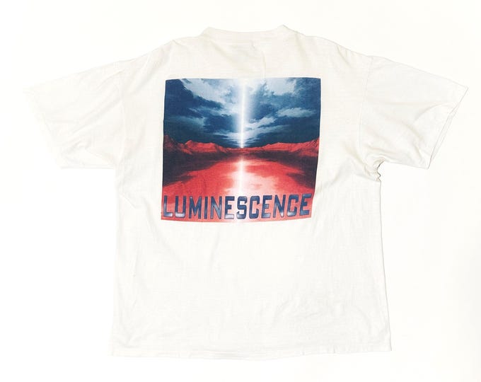 Vintage 1995 Vox Lumania Luminescent Tee Single Stitch Oneita Trance Techno Euro House Rave Größe XL Made in USA