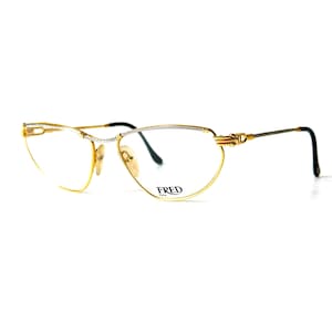 Vintage Fred Force 10 Alizé sunglasses 18k yellow gold full set new old stock, made in France in 1989