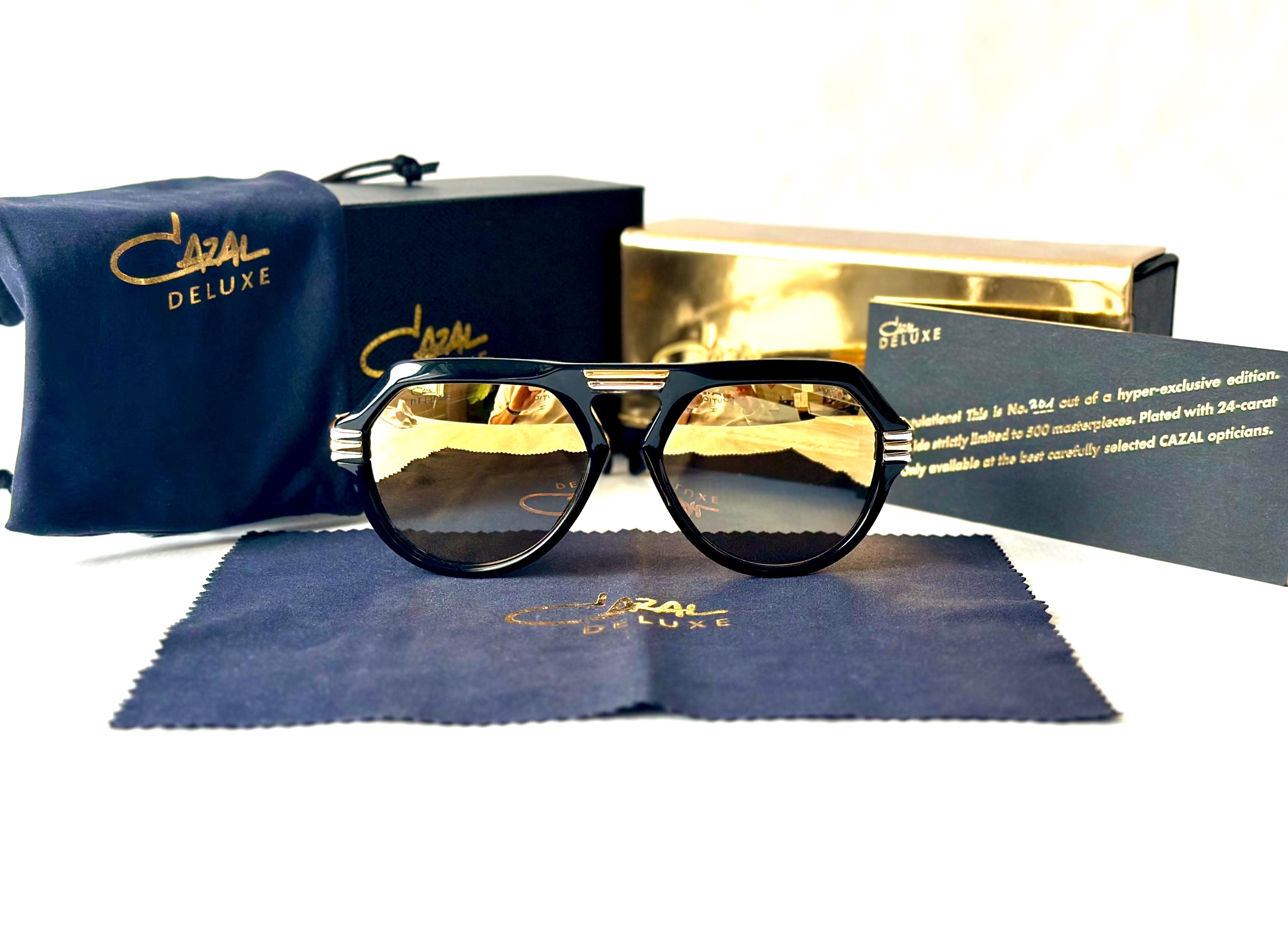 Cazal 634 Deluxe Sunglasses 24k Gold New Old Stock Full Set Cazal 634 Deluxe Sunglasses 24k Gold New Old Stock Full Set