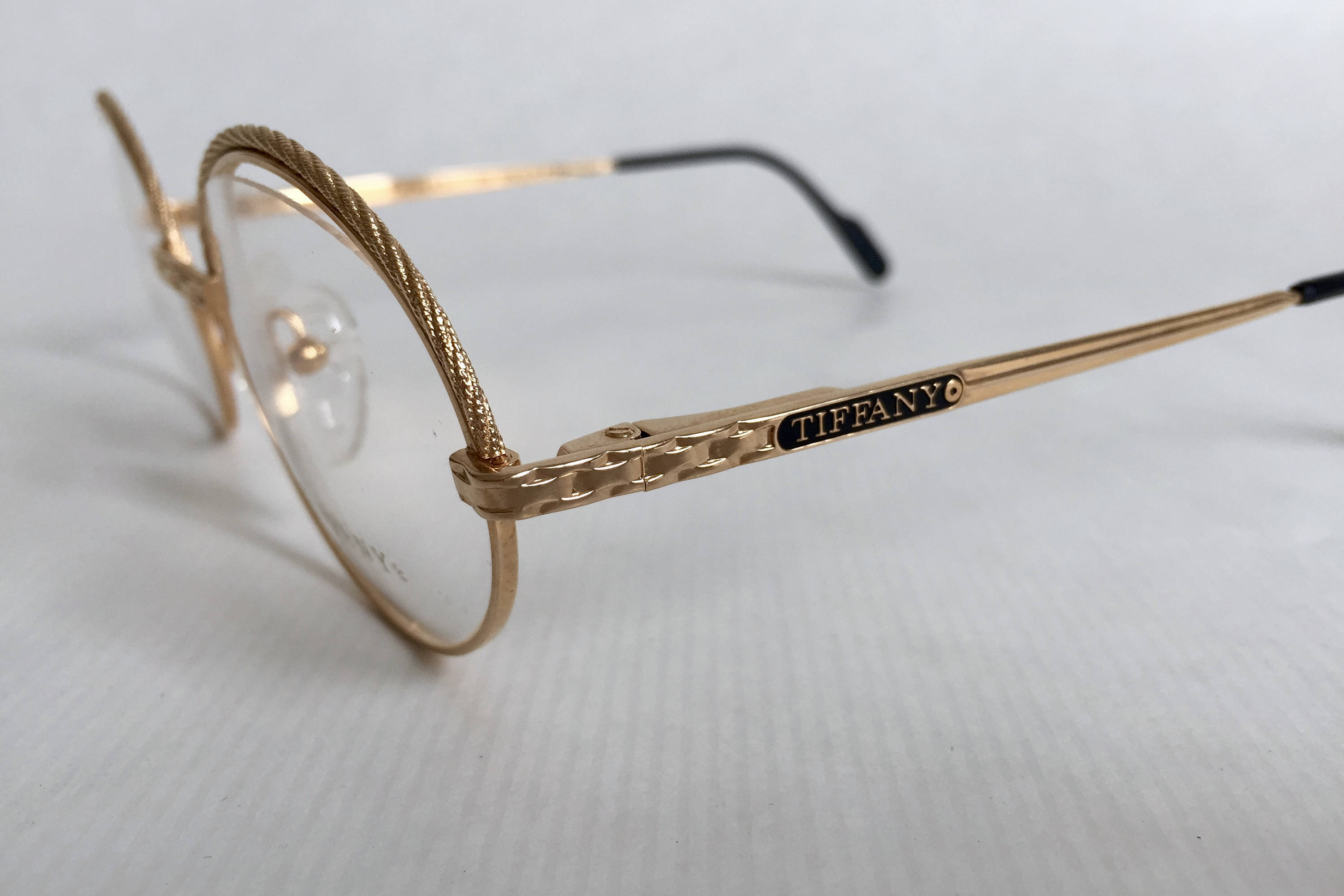 Tiffany Lunettes T72 Vintage Glasses 23Kt Gold Plated Full Set New Old Stock