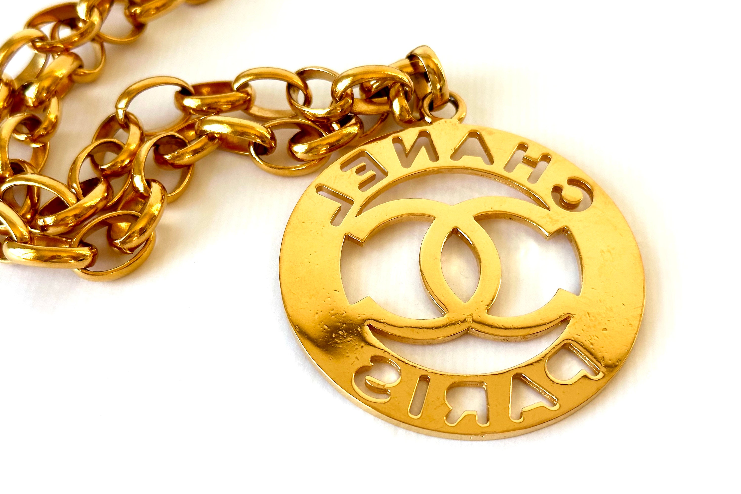 Chanel GOLD MEDALLION COIN VINTAGE TRIPLE CHAIN BELT