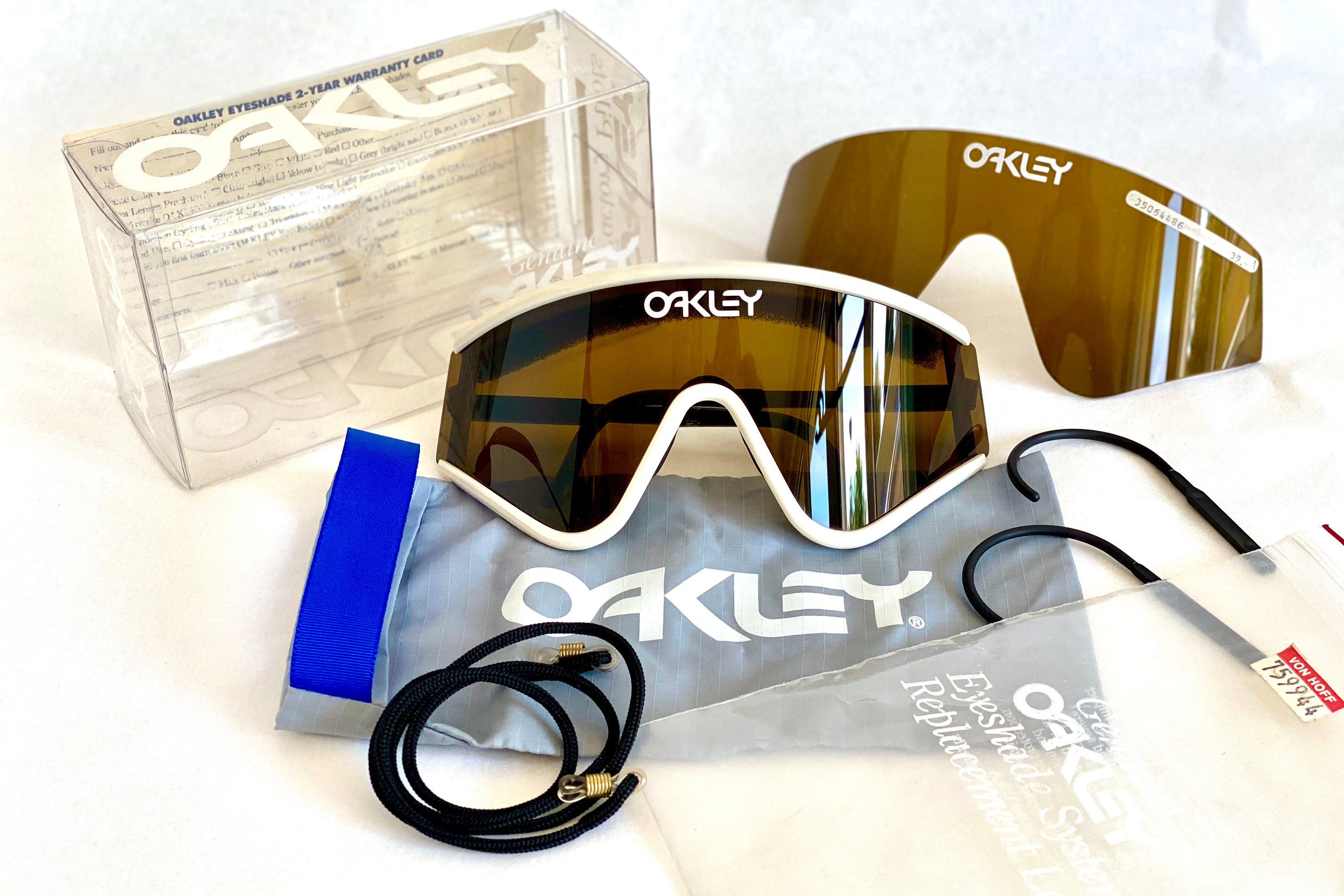 1988 Oakley Factory Pilot Vintage Sunglasses Full Including 2 Bronze Lenses – New Old Stock