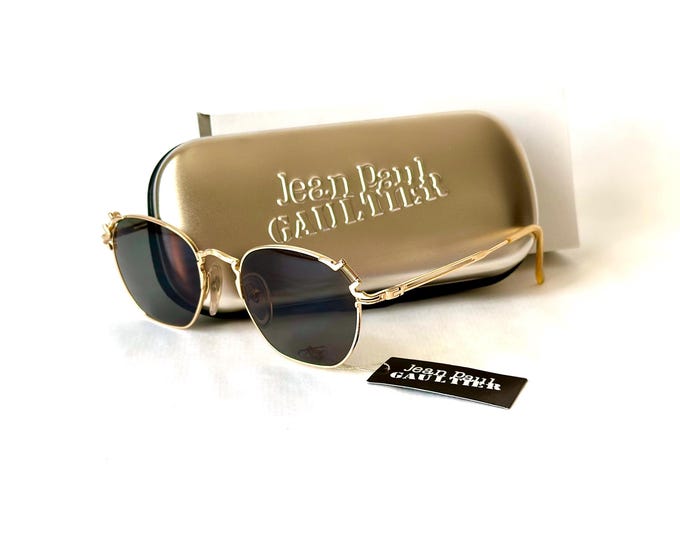 Vintage Jean Paul GAULTIER 56 3171 Sunglasses New Old Stock Including Gaultier Case Made in Japan in the 1980s
