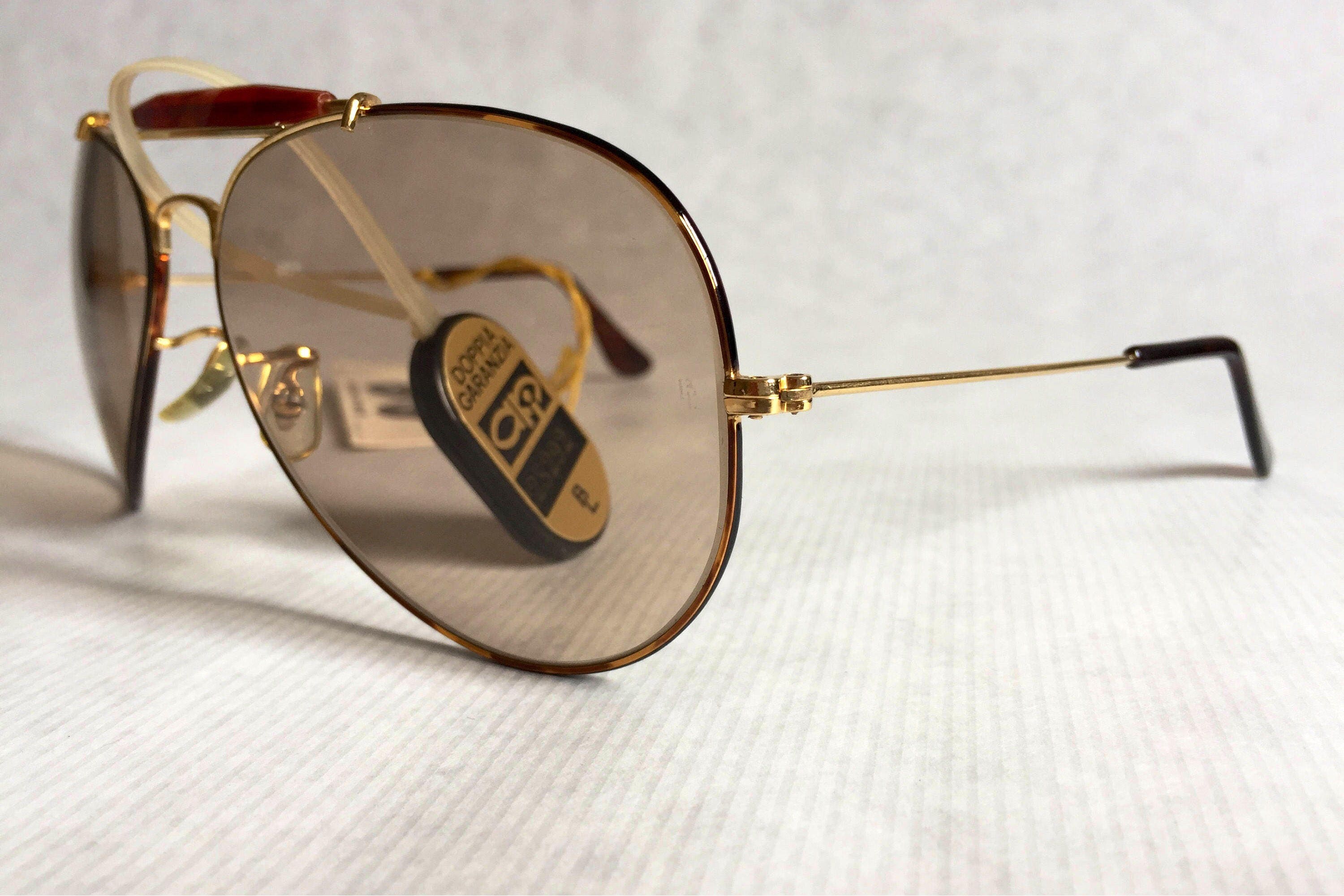 RayBan Outdoorsman Tortuga Ambermatic™ by Bausch & Lomb Vintage Sunglasses NOS Full Set