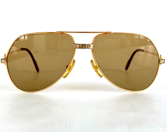 Vintage 1986 Cartier Vendôme Santos 22k Gold Lunettes de | Etsy Canada