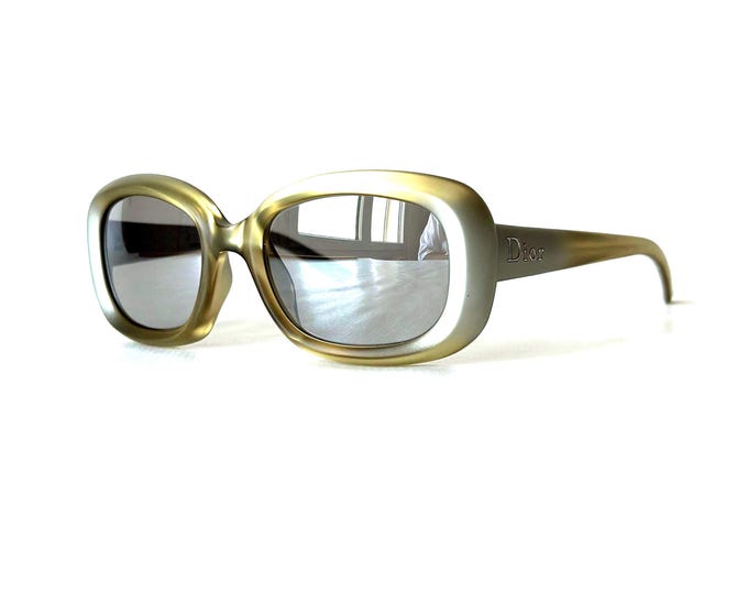 Vintage Christian Dior Sunglasses: DIORLADYCAT2, Silver & Gold, 1990s, Full Set