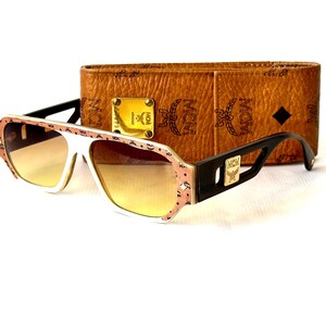 Vintage MCM G8 Sunglasses Genuine Buffalo Horn Including MCM Cognac Visetos Leather Case Made in West Germany in the 1980s