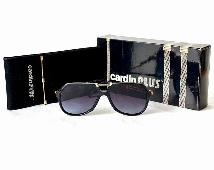 Vintage Pierre Cardin CP 802 Sunglasses: Black Acetate Frame, Made in France