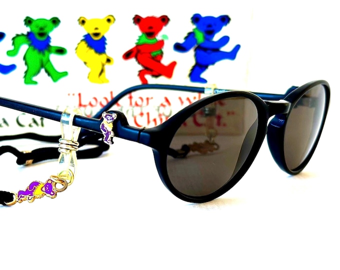 Vintage Grateful Dead China Cat Sunglasses Full Set including Dancing Bears Neckstrap New Old Stock Made in Hong Kong in 1991